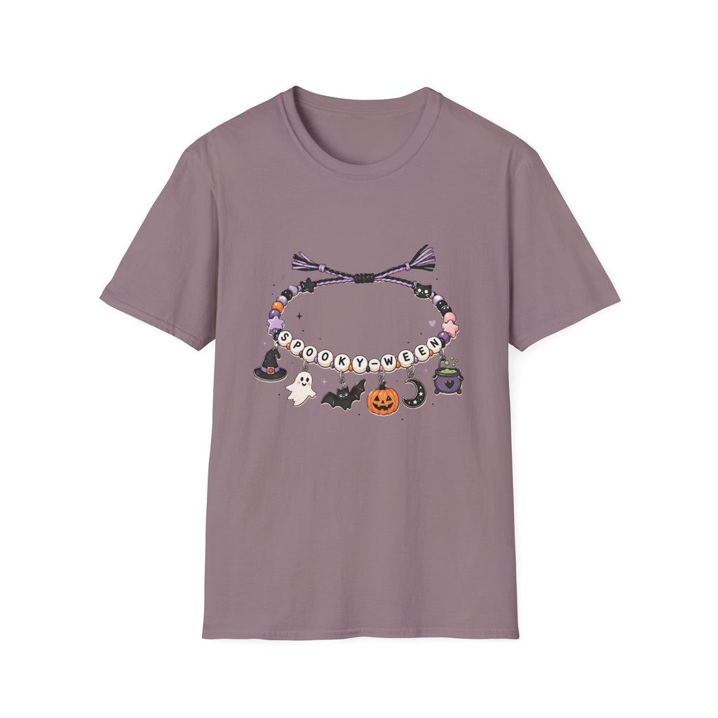 Halloween Spooky Vibes Friendship Bracelet Graphic T‑Shirt