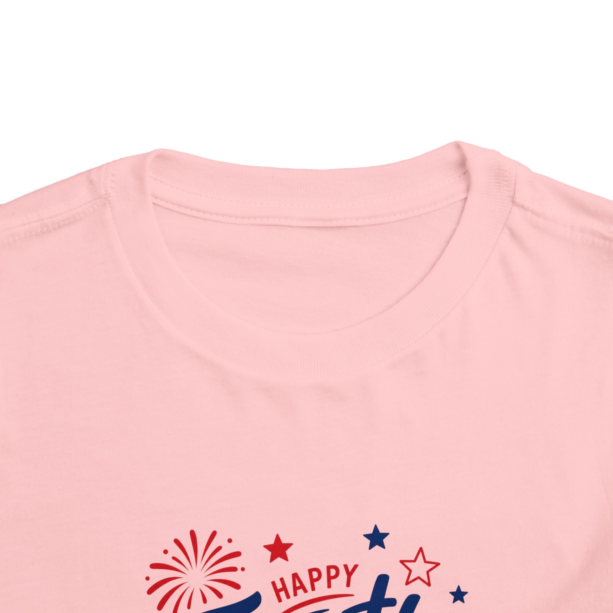 Happy Fourth of July Patriotic T-Shirt, Americana Fireworks Graphic Tee, Retro Independence Day Shirt, Summer Celebration Apparel, Red White Blue Outfit Toddler Short Sleeve Tee