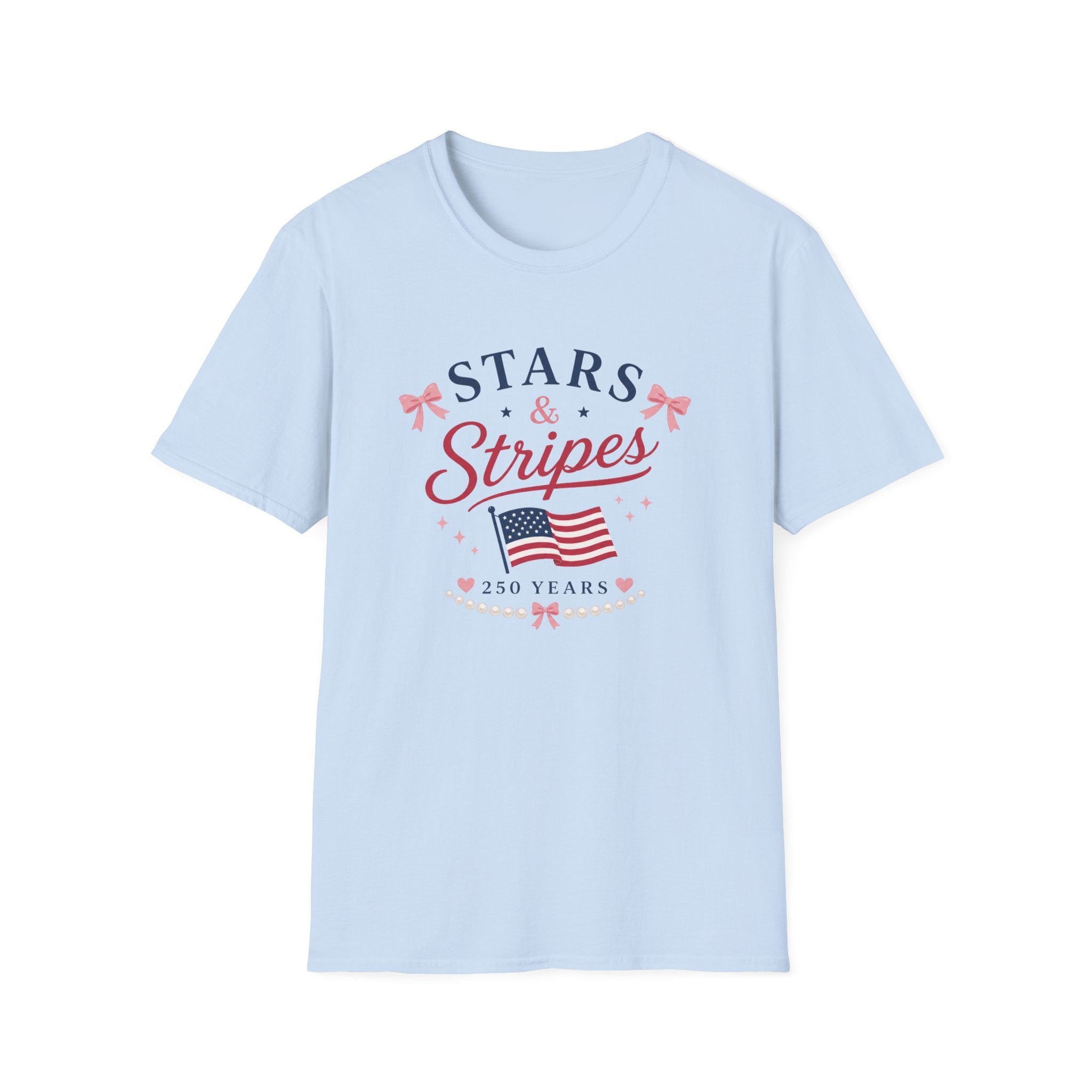 Stars and Stripes 250 Years Tee, USA Anniversary Shirt, Red White Blue Flag Graphic Top, Patriotic American Pride Outfit T-Shirt