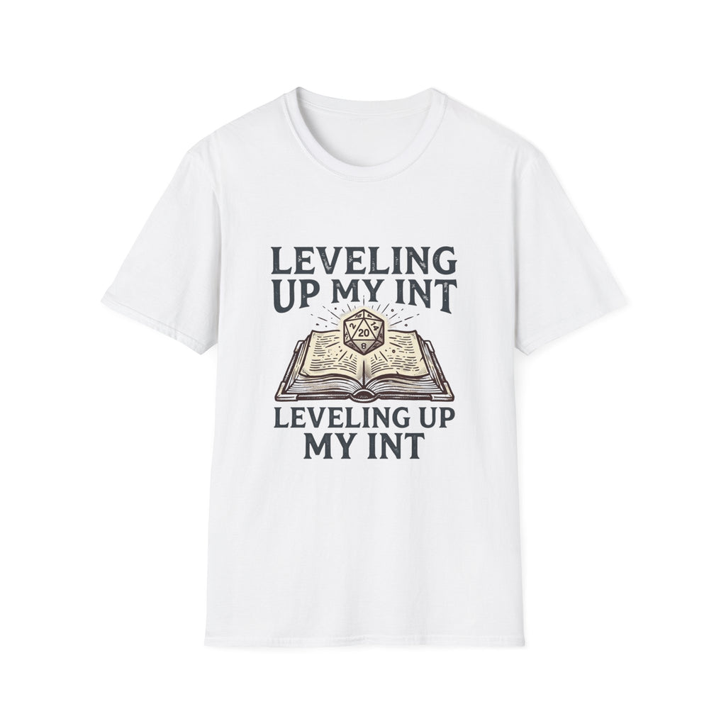 Leveling Up My INT T-Shirt — D20 Dice Gamer RPG Tee