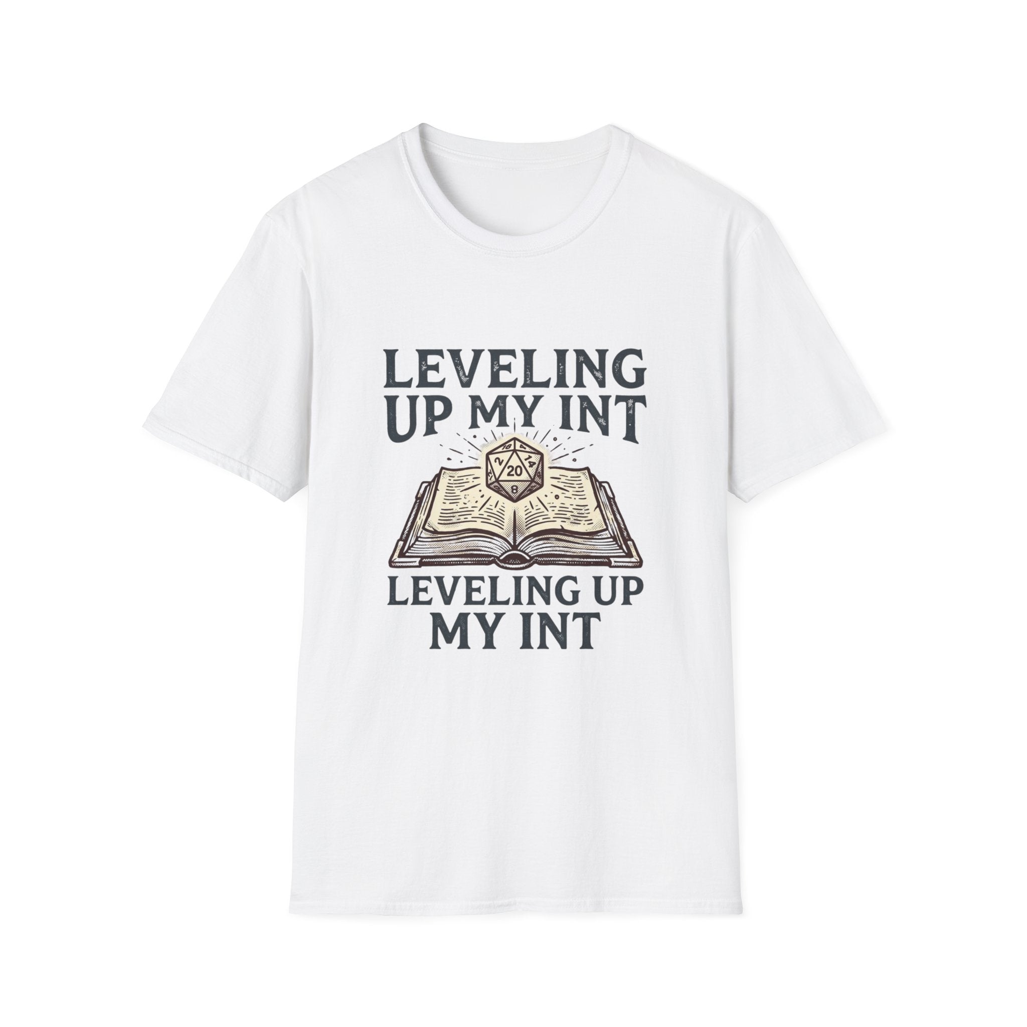 Leveling Up My INT T-Shirt — D20 Dice Gamer RPG Tee