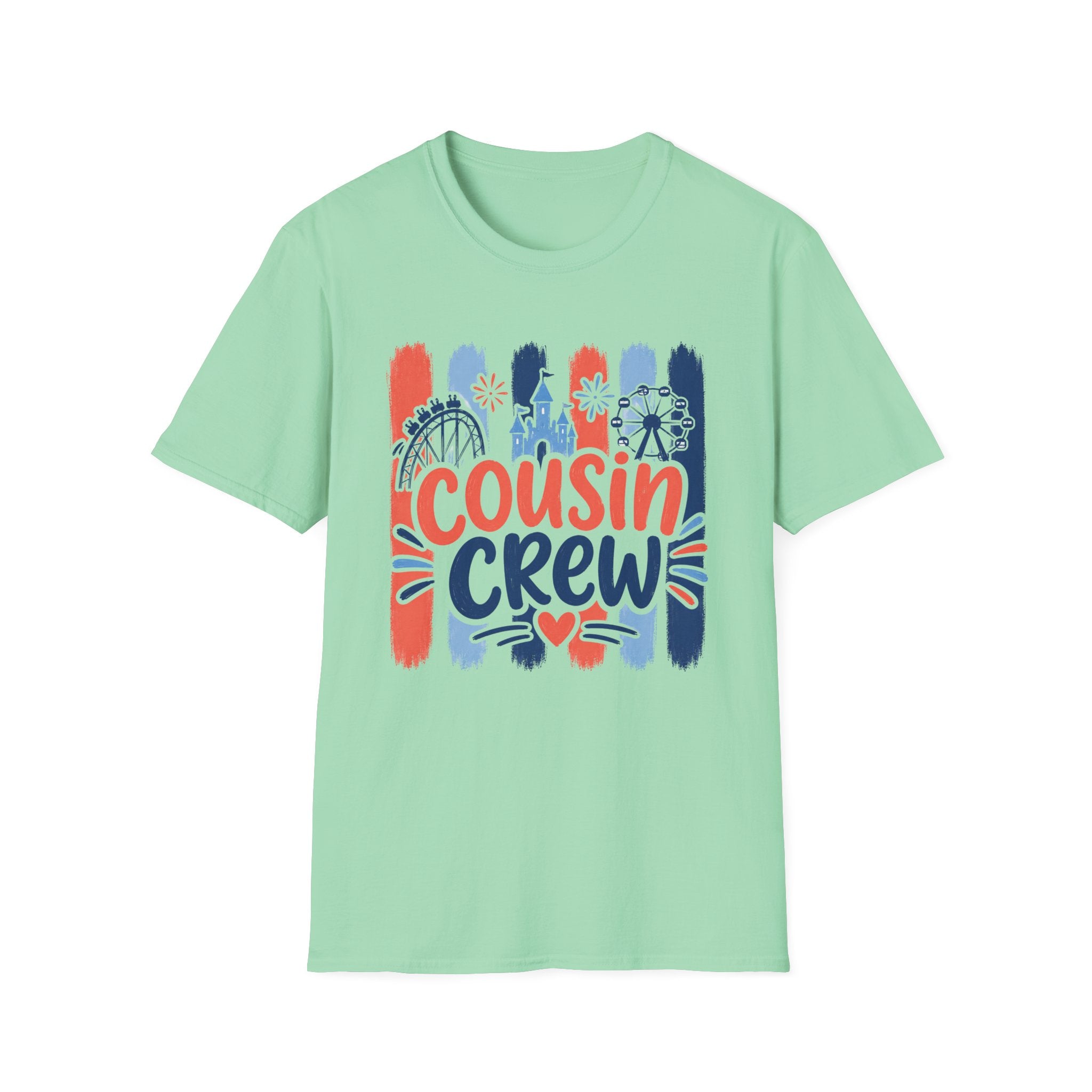 Cousin Crew Patriotic Tee, Red White Blue Fireworks Shirt, Family Matching Fourth of July Outfit, Festive USA Graphic Top