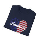 Patriotic America Heart T-Shirt 4th of July USA Graphic Tee