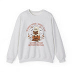 Reading With a Ghost Club Cute Spooky Book Lover Crewneck Sweatshirt