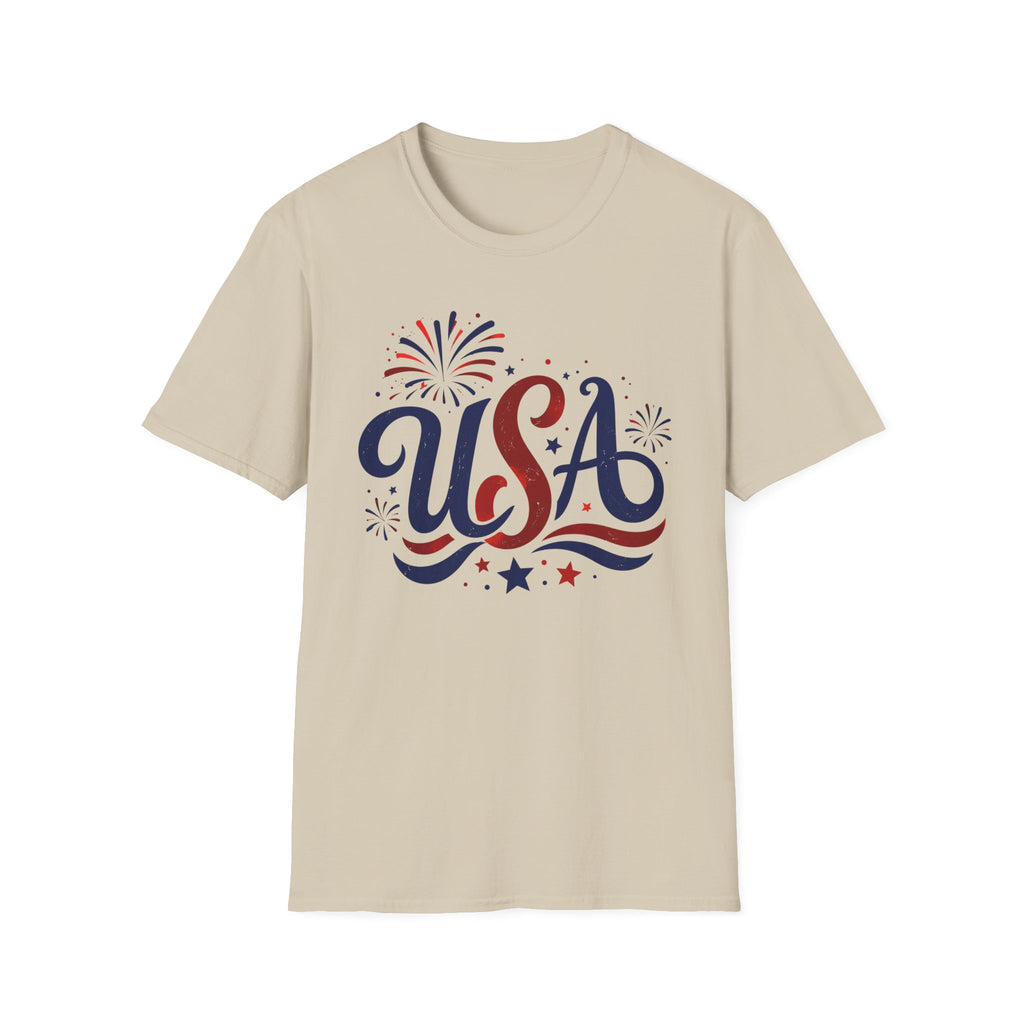 Patriotic USA Fireworks Graphic Tee - 4th of July Celebration Patriotic T-Shirt