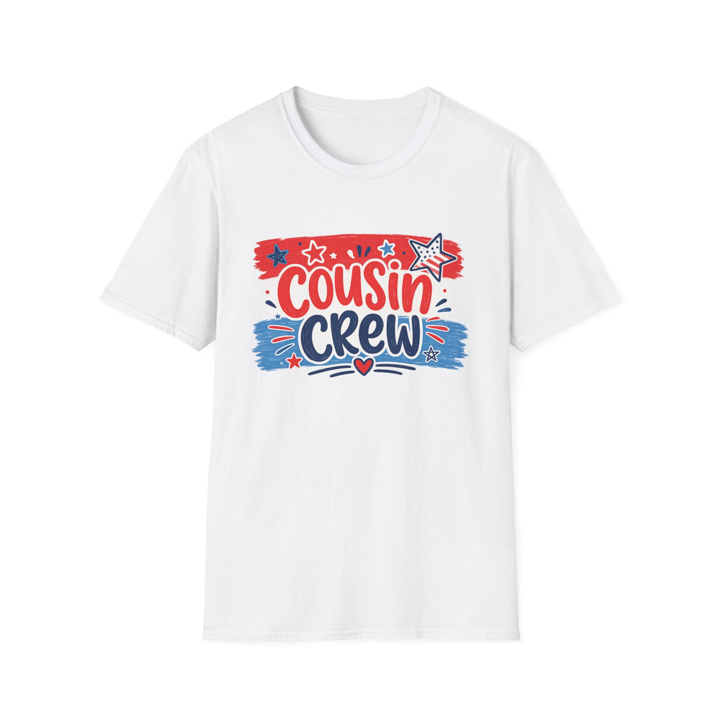 Patriotic Cousin Crew T-Shirt | Distressed American Flag Paint Stroke Graphic Tee, Fourth Of July Family Matching Top