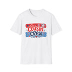 Patriotic Cousin Crew T-Shirt | Distressed American Flag Paint Stroke Graphic Tee, Fourth Of July Family Matching Top