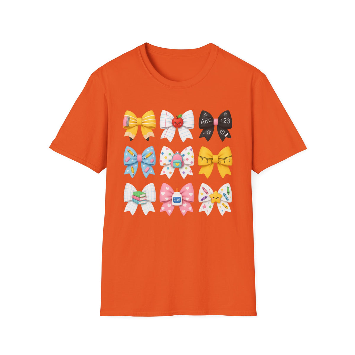 School Bow Graphic T-Shirt — Cute Back-to-School Hair Bows Design