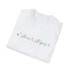 Stars and Stripes Script T-Shirt, 4th of July, Minimalist Patriotic Tee, Subtle Patriotic Gift, Dainty Script America Independence Day