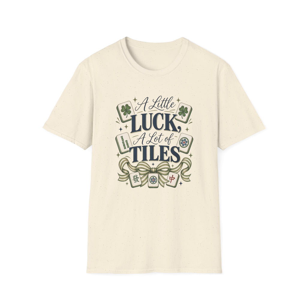Mahjong T-Shirt — "A Little Luck, A Lot of Tiles" Casual Tee