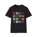 Bow Pattern T-Shirt — Colorful Ribbon Graphic Tee