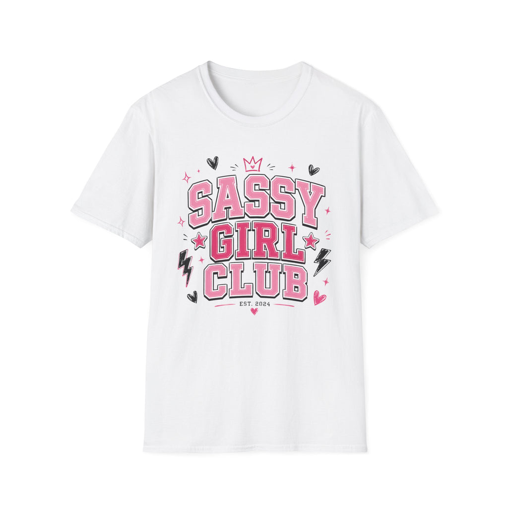 Sassy Girl Club Tee — Pink Cheerful Graphic T-Shirt