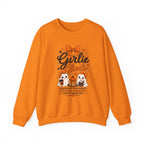 Girlie Ghouls Halloween Cute Orange Bow Spooky Crewneck Sweatshirt