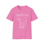 Happy 4th of July, Stick Figure Family T-Shirt, 250th Anniversary Tee, 1776 2026, America 250 Years, Gift, Independence Day