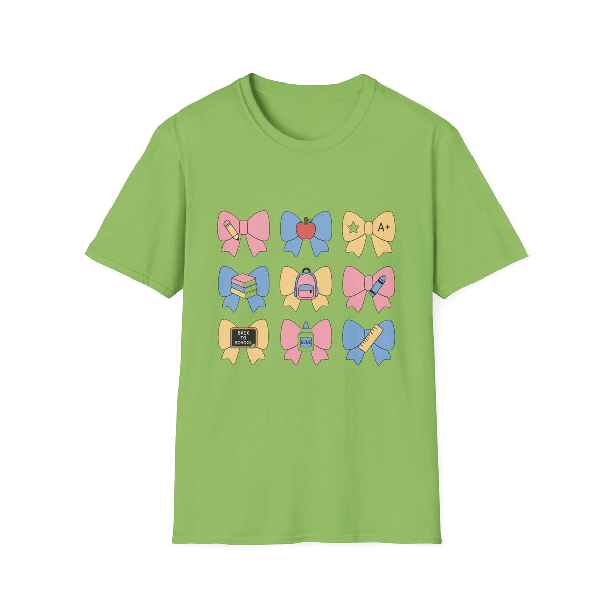 Back-to-School Bows T-Shirt — Cute School Icons Graphic Tee