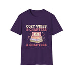 Cozy Vibes & Chapters T-Shirt — Cute Gamer + Booklover Graphic Tee