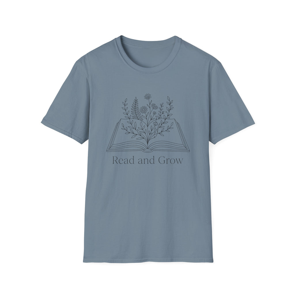 T-Shirt — Read and Grow Floral Book Illustration