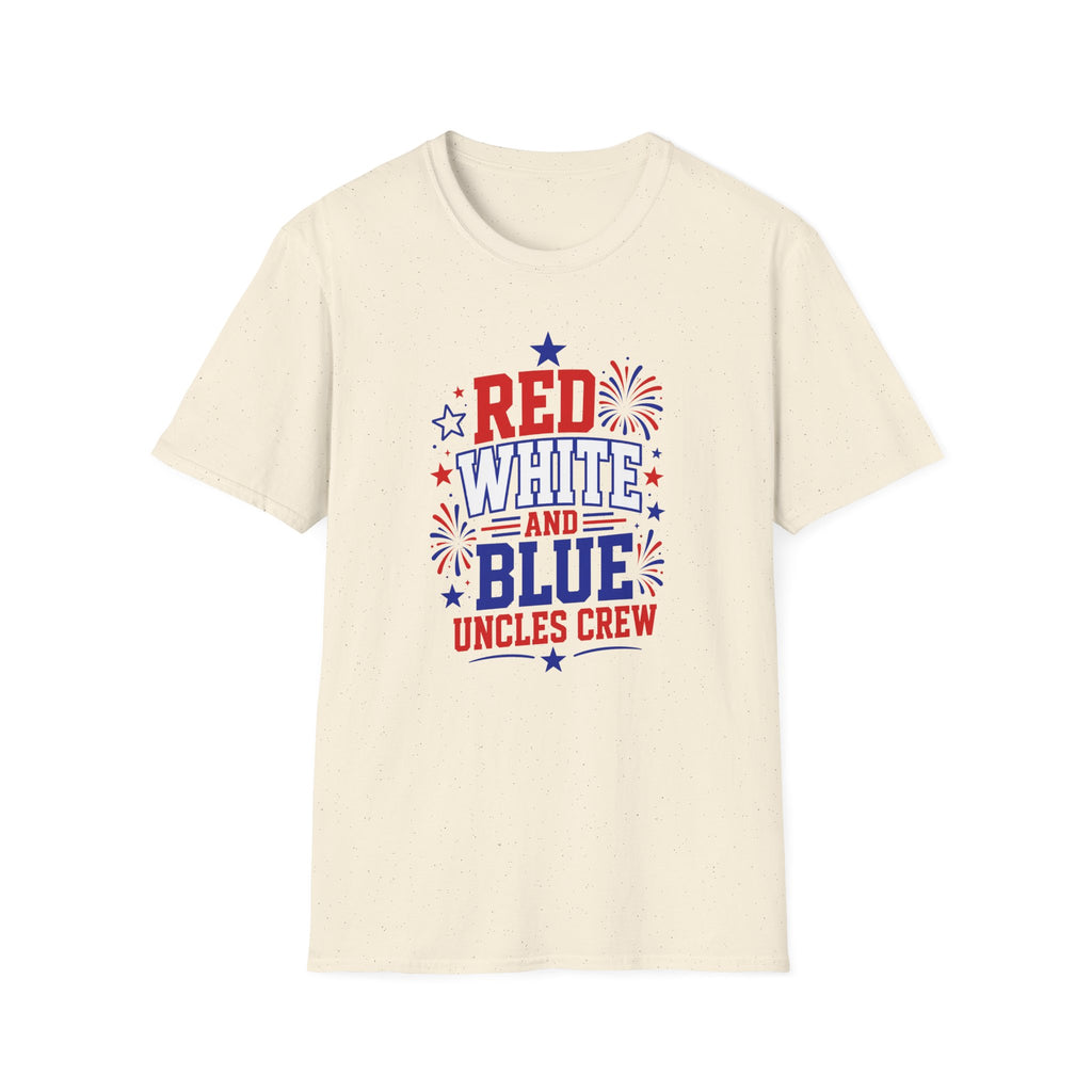Patriotic Uncles Crew Graphic Tee - 4th of July Red White and Blue Uncle Fireworks cle T-Shirt