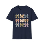 Bow Pattern T-Shirt — Vintage Floral Ribbon Graphic Tee
