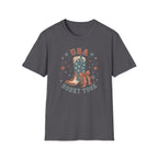 USA Honky Tonk T-Shirt, Patriotic Cowboy Boot Coquette Bow Tee, Country Western 4th of July Shirt, Star Cowgirl Boot America Gift Women, Country Patriotic Concert Tee
