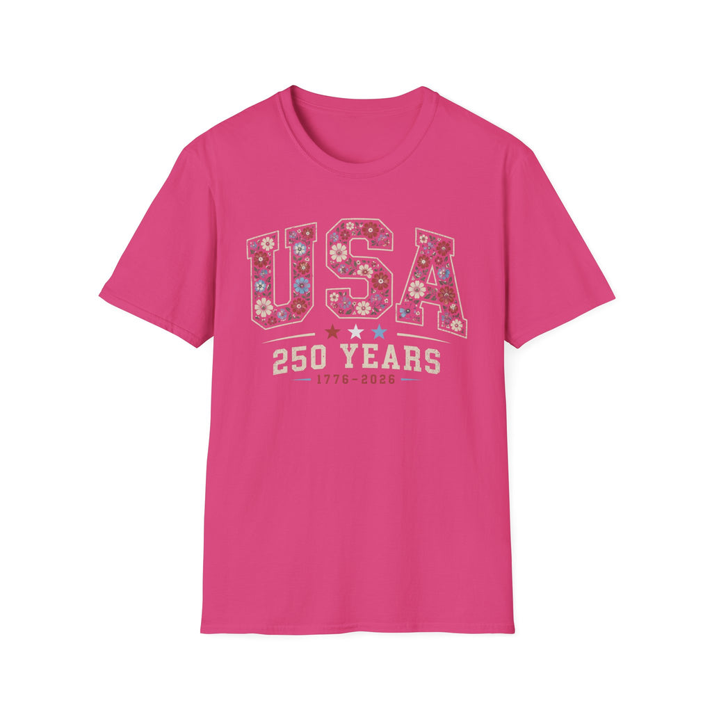 USA 250 Years Tee, 1776–2026 Anniversary Shirt, Patriotic American Pride Graphic Top, Red White Blue Celebration Outfit T-Shirt