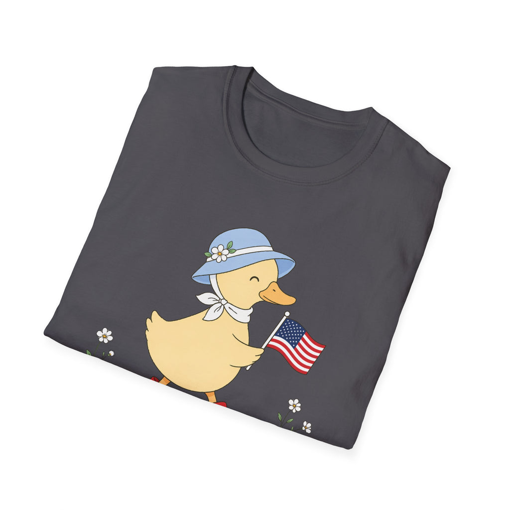 Patriotic Duck T-Shirt, Cute 4th of July Duck Tee, Funny American Flag Duck Shirt, Fourth of July Women Girls Shirt, Cottagecore Patriotic Tee, USA Duck Gift