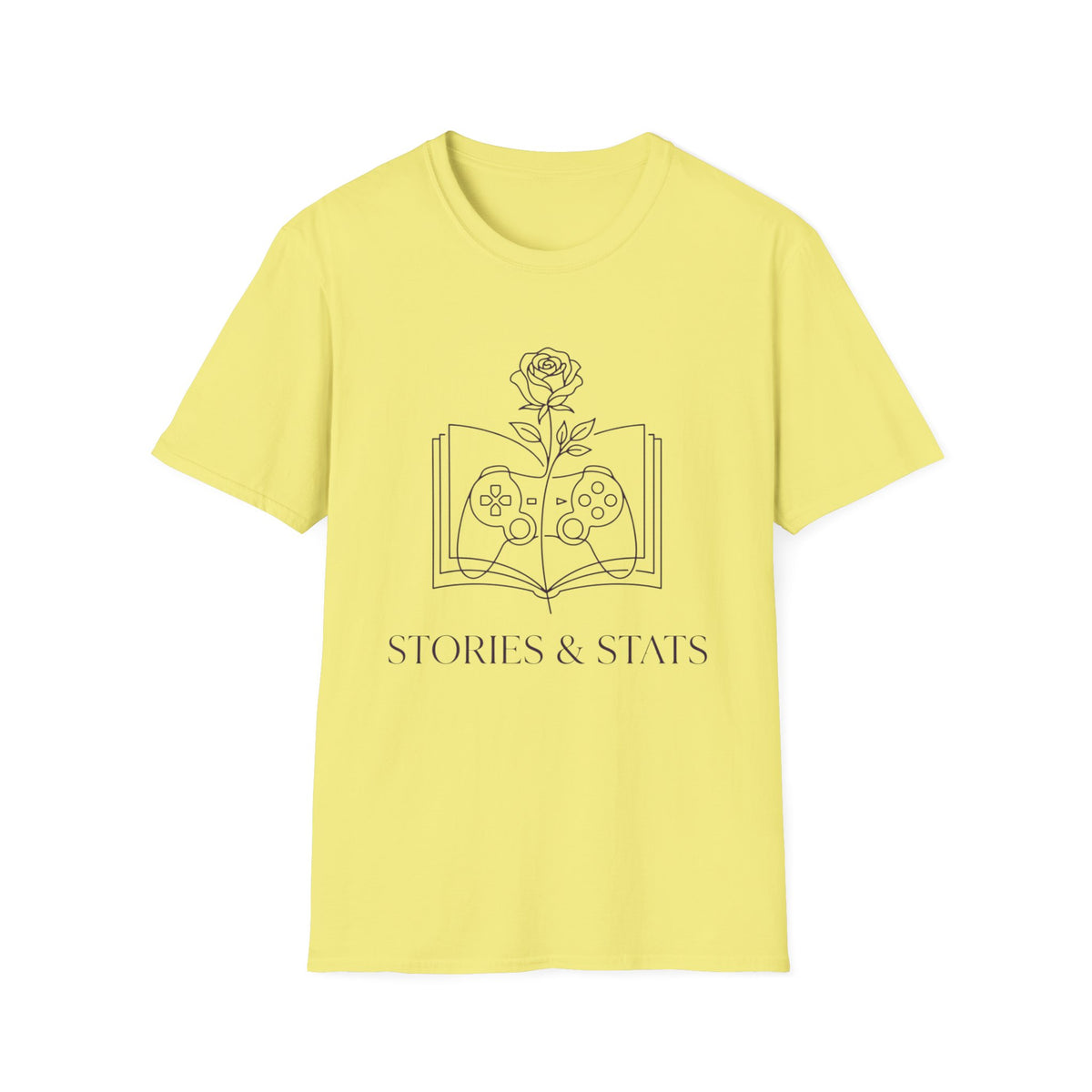 T-Shirt — "Stories & Saves" Gamer Book Graphic Tee