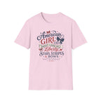 American Girl Era Tee, Sweet Land of Liberty Shirt, Stars Stripes Bows Graphic Top, USA Born Raised Patriotic Outfit T-Shirt