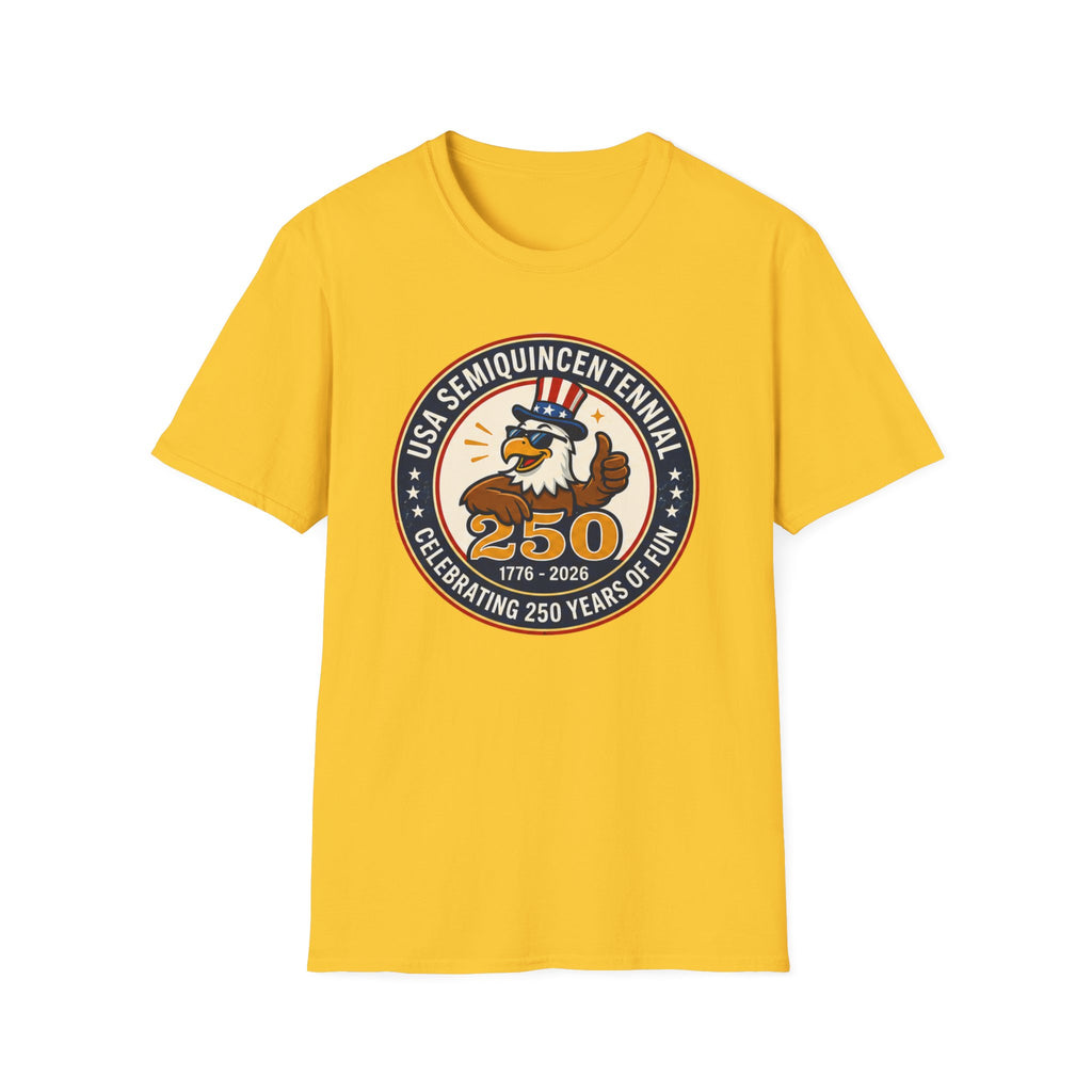 USA Semiquincentennial Eagle T-Shirt | Funny Patriotic 250th Anniversary Graphic Tee, 1776 2026 Uncle Sam Hat Top