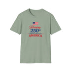Happy 250th USA Tee, United States Anniversary Shirt, Red White Blue Patriotic Graphic Top, American Pride Celebration Outfit T-Shirt