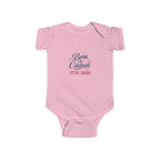 Born to Celebrate 1776 2026 Baby Onesie, Patriotic USA Infant Bodysuit, Red White Blue Star Graphic Outfit, Semiquincentennial Celebration Wear Infant Fine Jersey Bodysuit