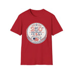 USA 250th Anniversary T-Shirt | Semiquincentennial Patriotic Map Graphic Tee, American Flag Round Emblem Top