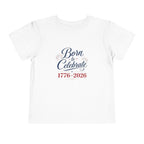 Born to Celebrate 1776 2026 Tee, Patriotic USA Anniversary Shirt, Red White Blue Fireworks Graphic Top, Semiquincentennial Celebration Outfit Toddler Short Sleeve Tee