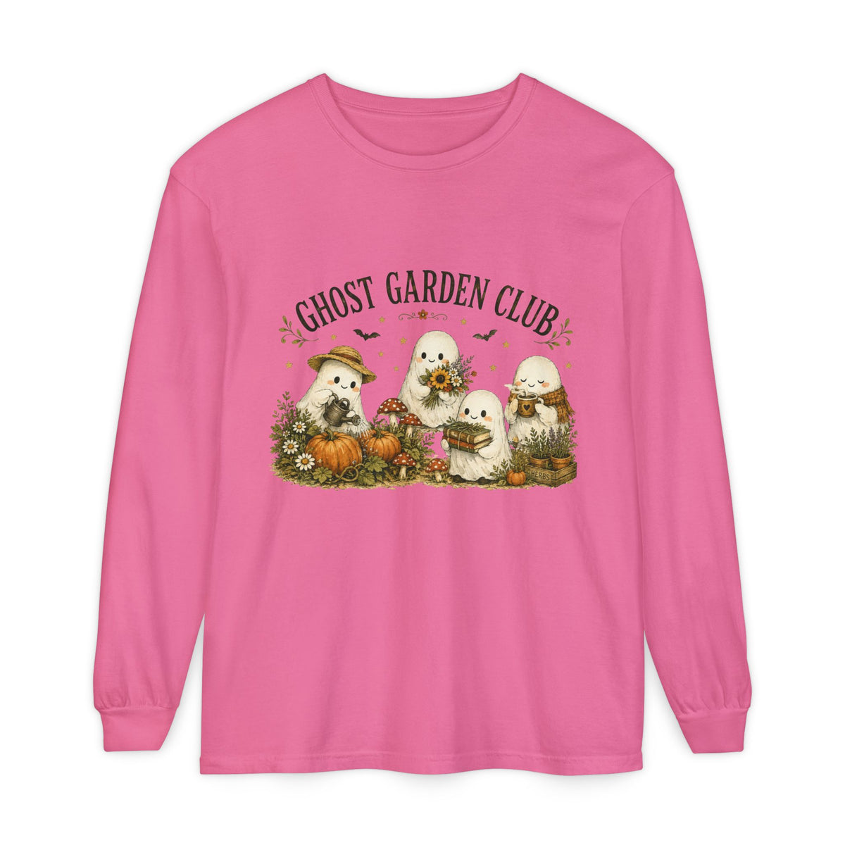 Ghost Garden Club Autumn Fall Long Sleeve T-Shirt