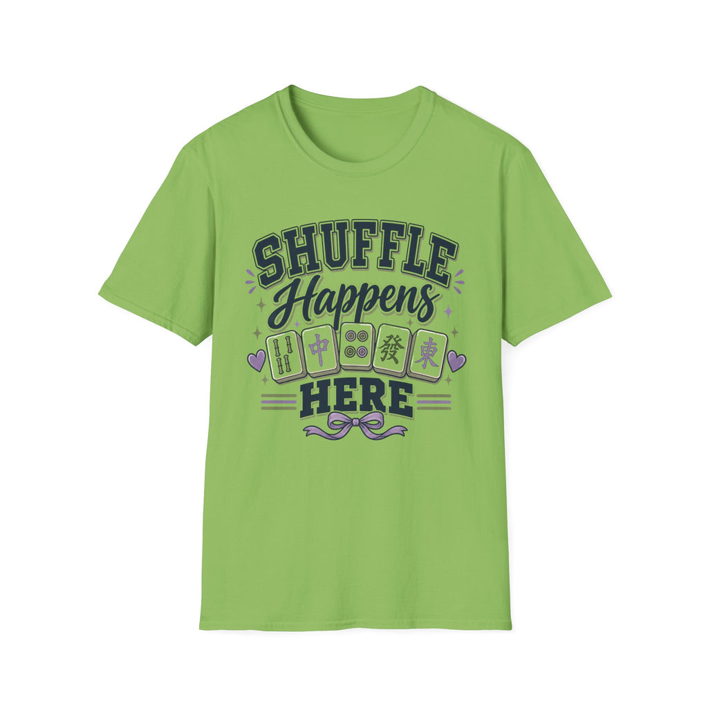 Shuffle Happens T-Shirt — Mahjong Player Tee