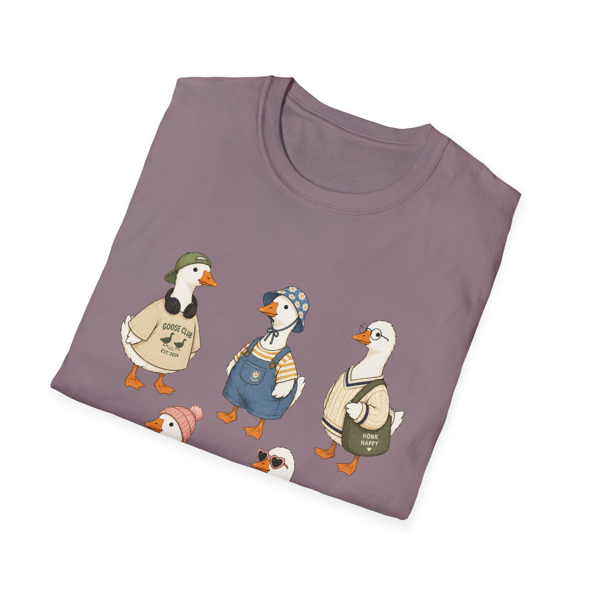 Cute Whimsical Vintage Goose Family T-Shirt