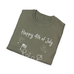Happy 4th of July 250th T-Shirt USA Family Stick Figure Tee