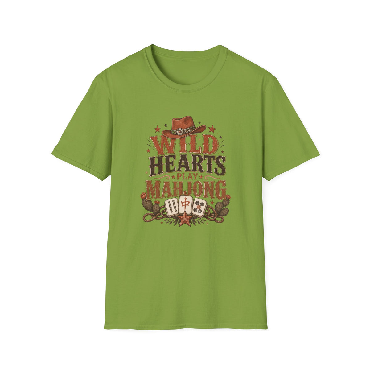Wild Hearts Play Mahjong Western Graphic T-Shirt