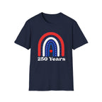 USA 250 Years Rainbow T-Shirt Patriotic Semiquincentennial Tee