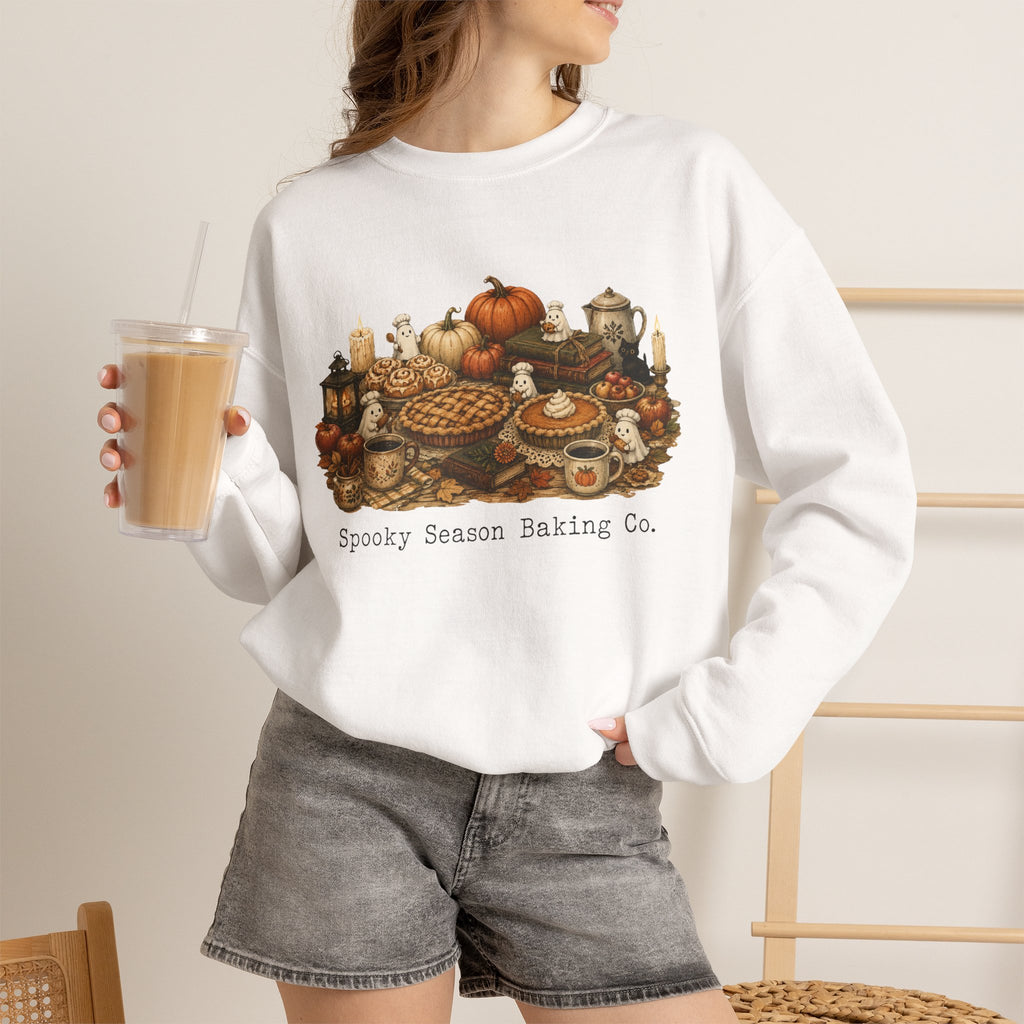 Spooky Season Autumn Baking Crew Cozy Fall Crewneck Sweatshirt