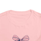 Made in the USA Cherry Tee, Patriotic Red White Blue Shirt, Cute Bow Fruit Graphic Top, Fourth of July Summer Outfit Toddler Short Sleeve Tee