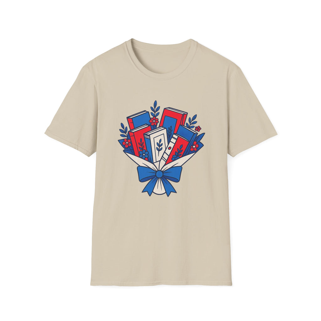 Patriotic Book Lover T-Shirt, Americana Reading Graphic Tee, Retro Library Shirt, Fourth of July Books Design, Cute Teacher Reader Apparel T-Shirt