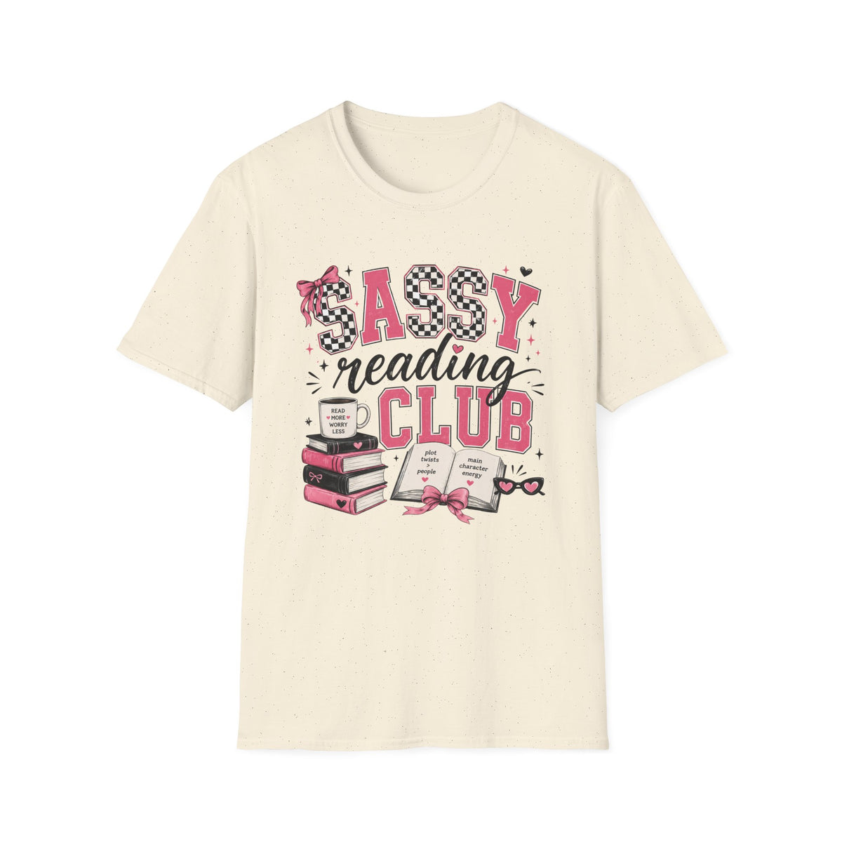 Sassy Reading Club T-Shirt — Playful Pink Book Lover Tee