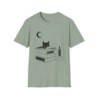 Cat & Books T‑Shirt — Mystical Reading Graphic Tee