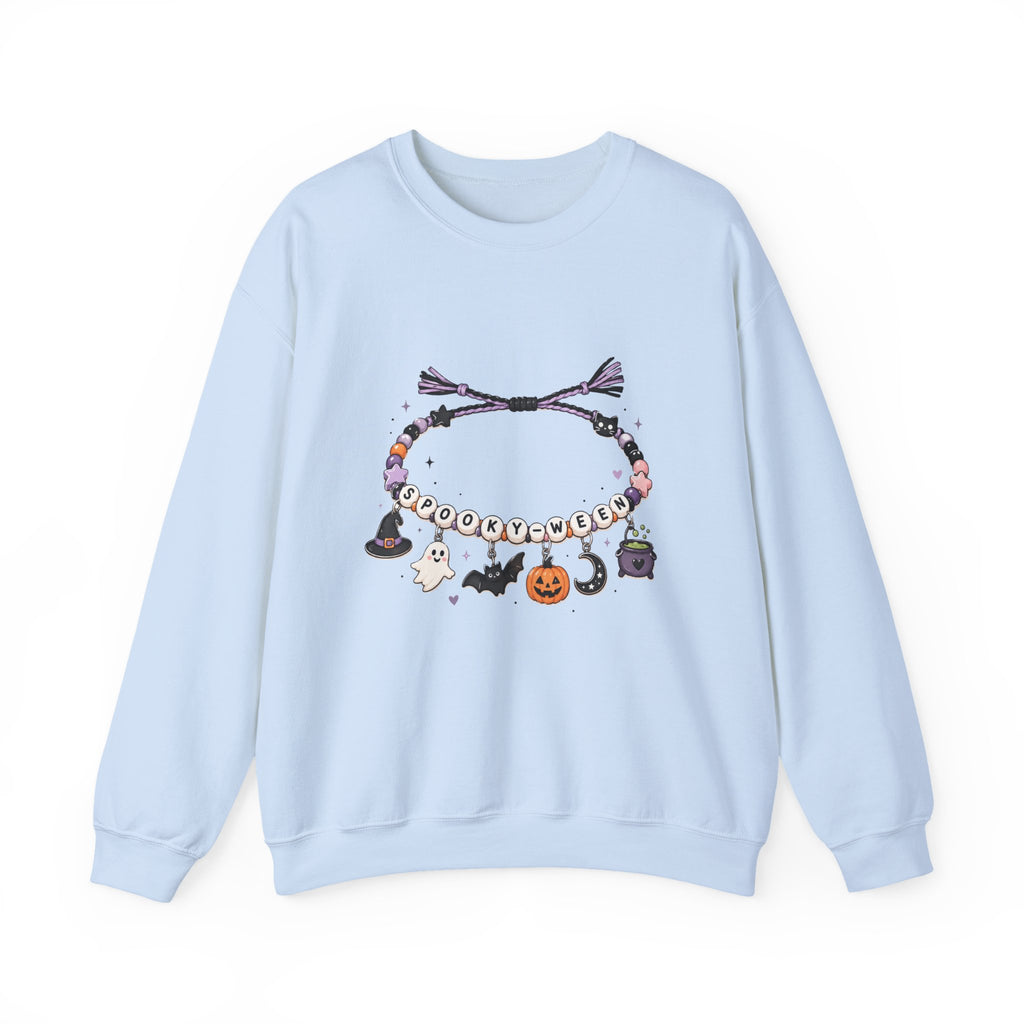 Halloween Spooky Vibes Friendship Bracelet Crewneck Sweatshirt