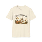 Ghost Garden Club T-Shirt — Cute Autumn Halloween Ghosts with Pumpkins & Flowers