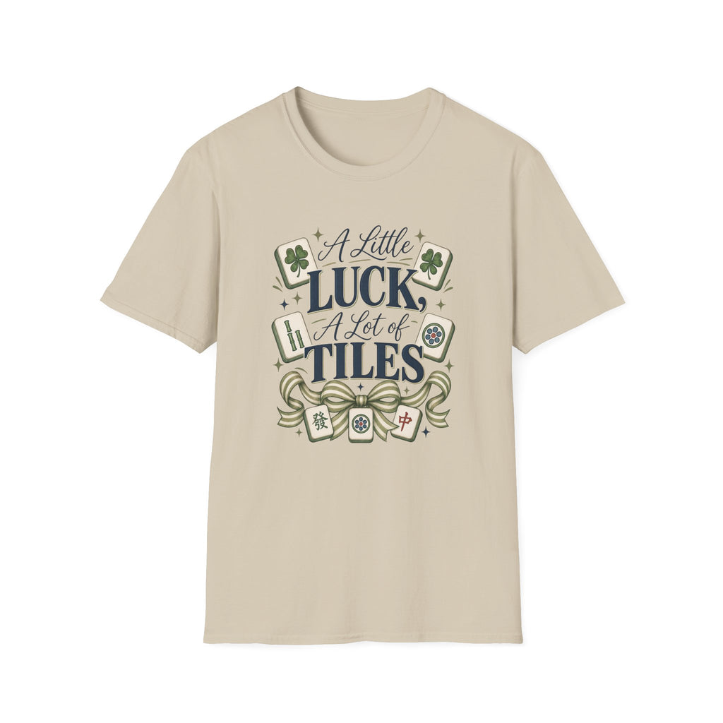 Mahjong T-Shirt — "A Little Luck, A Lot of Tiles" Casual Tee