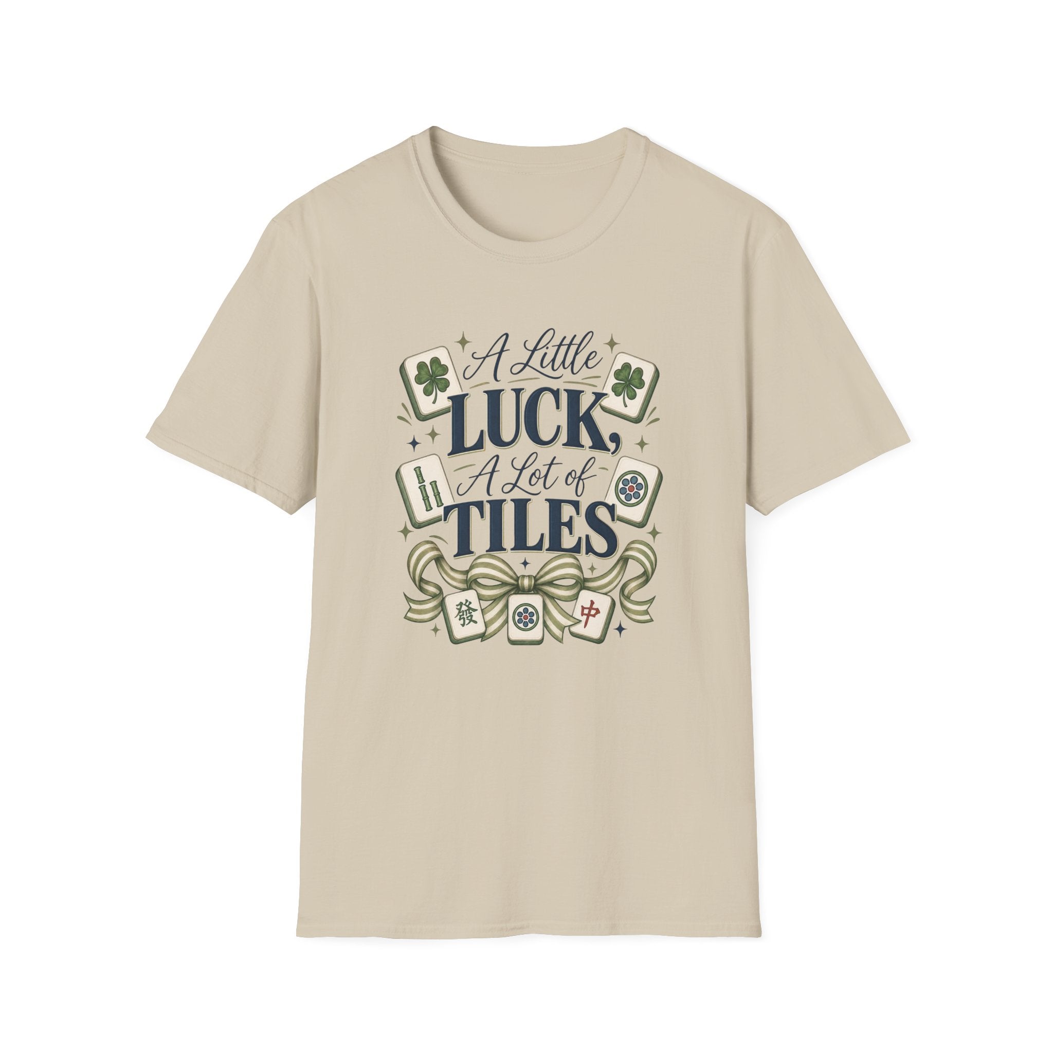 Mahjong T-Shirt — "A Little Luck, A Lot of Tiles" Casual Tee