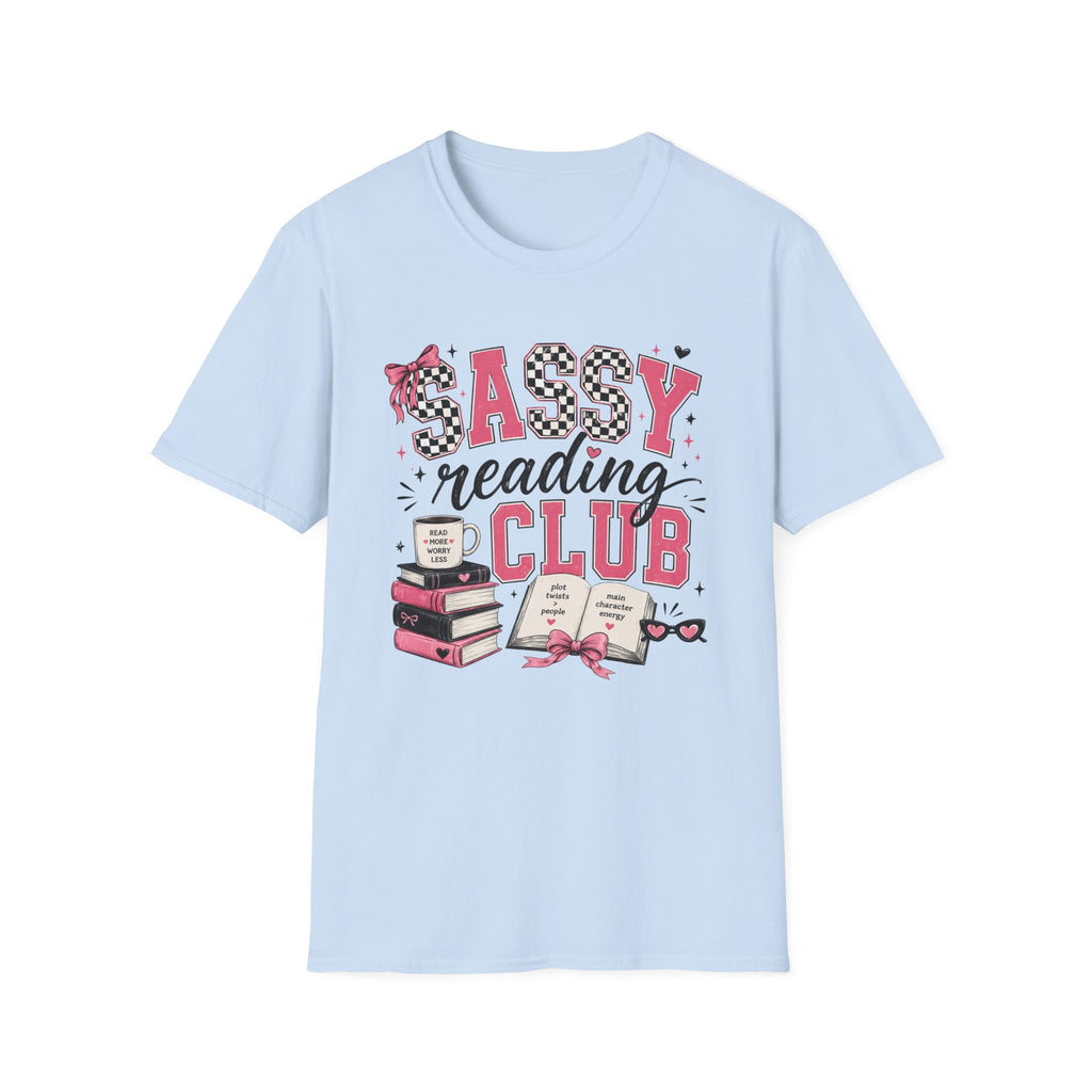 Sassy Reading Club T-Shirt — Playful Pink Book Lover Tee