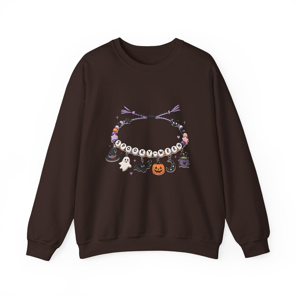 Halloween Spooky Vibes Friendship Bracelet Crewneck Sweatshirt